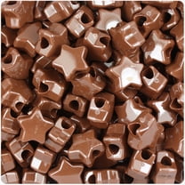 BeadTin Chocolate Opaque 13mm Star Pony Beads (250pcs)