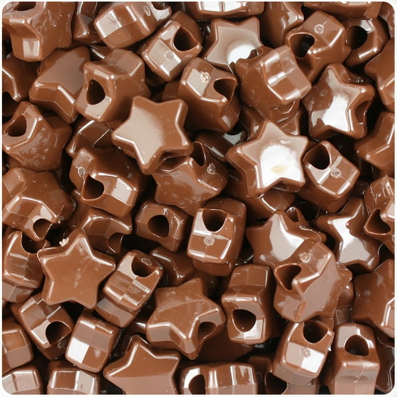 BeadTin Chocolate Opaque 13mm Star Pony Beads (250pcs)