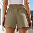thumbnail image 4 of Guitiannn High Waisted Casual Summer Shorts for Elastic Comfort Loose Fit Solid Color Straight Leg Shorts Women's Shorts Athletic Long Chub Rub Shorts for Women Women Athletic Shorts Twill Shorts, 4 of 6