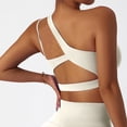 thumbnail image 4 of Riforla Backless Sports Bra Women's One Shoulder Padded Bustier Push up Gym Tops Straps Yoga Bra Workout Bra Fitness Bralette Bras for Women Beige L, 4 of 4