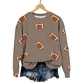 thumbnail image 2 of Sweatshirts for Women Long Sleeve Round Neck Ladies Rugby Print Casual Home Pullover Sweater, 2 of 7