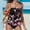 Multicolor, variant on Ynynloco Women's Strapless Floral Print Tankini Top with Black Bottom, Asymmetrical Hem Modest Bathing Suit