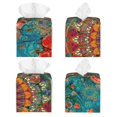 thumbnail image 2 of Naloa Mandala Colorful Tissue Box CoverLeather Tissue Holder Square Facial Tissue Case Facial Paper Organizer Dispenser for Bathroom, Vanity Countertop, Tabletop, Car, 2 of 8