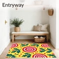 thumbnail image 3 of ODIKA 5'x7' Machine Washable Non-Slip Area Rug, Merry Peppermint Swirl Half Arc Jolly Seasonal Front Gateway High Traffic Rug with Pad, Yellow, 612787, 3 of 8