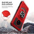 thumbnail image 4 of Compatible Case for Nokia C200 Case with Tempered Glass Screen Protector [Military Grade] Ring Car Mount Kickstand Shockproof Hard Phone Case - Red, 4 of 7