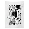 thumbnail image 3 of Ambesonne I Love You Tablecloth Rectangular Table Cover, Modern Graphic Love, 60"x84", Black White, 3 of 4