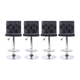 thumbnail image 1 of Heavenly Collection Black Leather Adjustable Stool SET OF 4, 1 of 6