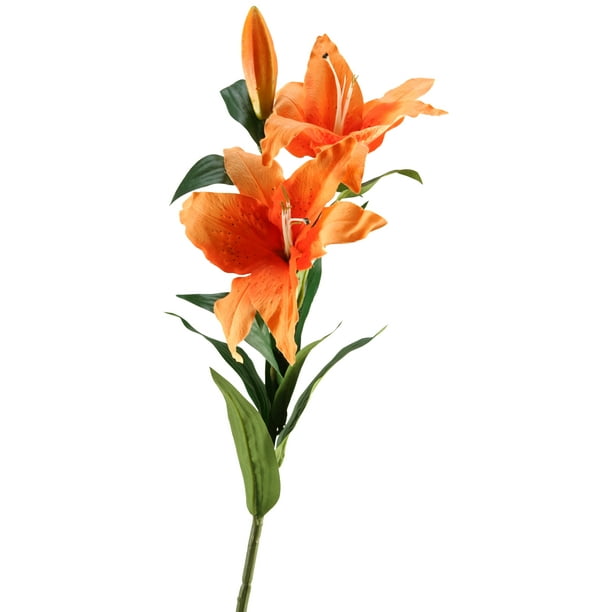 D&W Silks 35" Orange Tiger Lily Set of 3