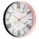 thumbnail image 1 of Reloj de pared mDesign moderno y elegante de 29,21 cm con marco de oro rosa, 1 of 7