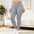 thumbnail image 4 of Sakuulaan Plus Size Thermal Leggings for Women Winter Warm Soft Pants High Waist Bottom Soft Casual Yoga Trousers, 4 of 9