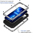thumbnail image 2 of REQO iPhone 13 Pro Max Metal Case, Heavy Duty Shockproof Tough Rugged Case with Built-in Glass Screen Protector, 360 Full Body Protective Cover for iPhone 13 Pro Max, Silver, 2 of 7