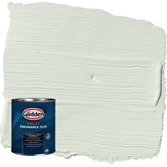 Glidden HEP Salty Breeze / Green Satin Exterior Paint with Primer, 1 Quart