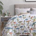 thumbnail image 4 of Yibo Cute Frog and Mushrooms Blanket Flannel Soft and Comfortable Anti-static Bed Sofa Blanket, 4 of 8