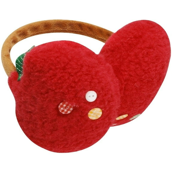 Winter Windproof Furry Earmuffs Christmas Plush Earmuff Cute Red Apple Earmuffs Faux Fur Ear Muffs Foldable Windproof Ear Muff For Adults
