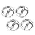thumbnail image 2 of 4 Pcs Assiettes Multi-Compartiments en Acier Inoxydable Rondes pour la Maison (Argent), 2 of 8