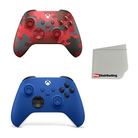 Microsoft Xbox Series Shock Blue Wireless Controller and Daystrike Camo Wireless Controller Bundle