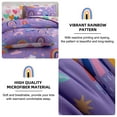 thumbnail image 5 of Btargot 5 Piece Purple Rainbow Bedding Set Twin for Girls Cloud Floral Stars Kids Comforter Set, 5 of 10