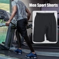 thumbnail image 3 of Pantalones cortos deportivos para hombres Fitness Running Ropa deportiva transpirable de secado rápido Elástico, 3 of 7