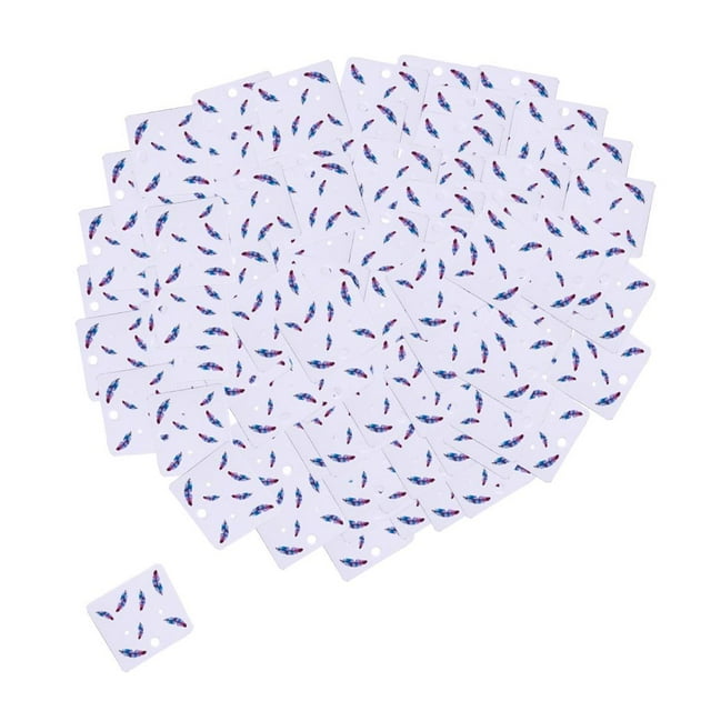 100Pcs Necklace Earring Bracelet Display Hanger Hanging Cards Blue Feathers