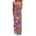thumbnail image 3 of QATAINLAV Women Jumpsuits with Pockets Casual Sleeveless Strap Wide Leg Overalls Graphic Print Loose Fit One Piece Pants, Multicolor, XL, 3 of 6