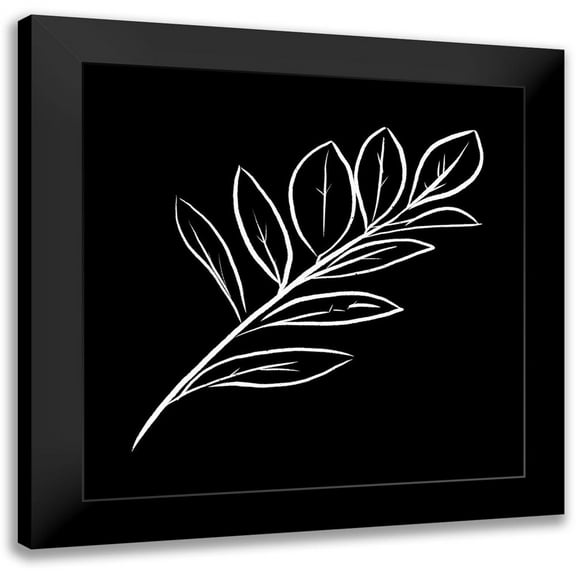 Villa, Milli 12x12 Black Modern Framed Museum Art Print Titled - Simple Black flower