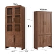 thumbnail image 7 of Vintagearth  77" Tall Kitchen Pantry Cabinet, 1.18'' Thick Panel Curved Storage Cupboard with Adjustable Shelf, Freestanding Organizer for Kitchen, Dining Room, Dark Burl, 7 of 7