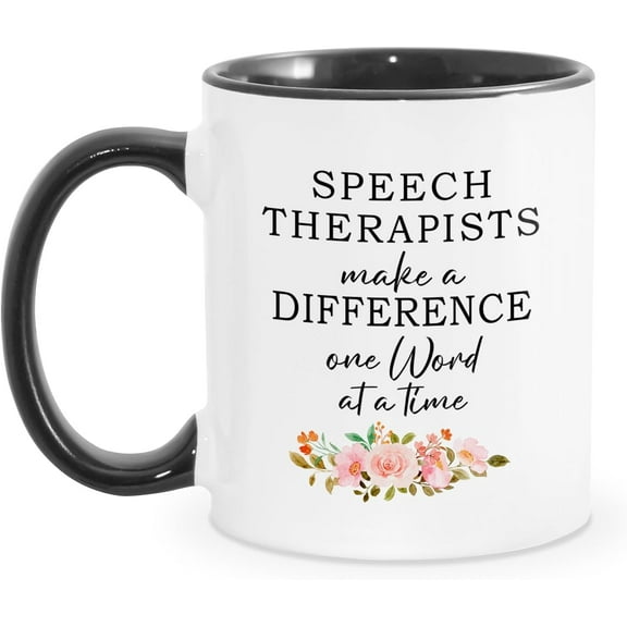 Therapists Make A Difference One Word At A Time Mug - Speech Pathology Gifts - Slp Coffee Mug - Gift Idea For Language Therapy Teacher Or Graduation Day