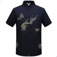 thumbnail image 1 of Camisa Hombre Cuello Mao Manga Corta Botón Chino Traje Tang, 1 of 7