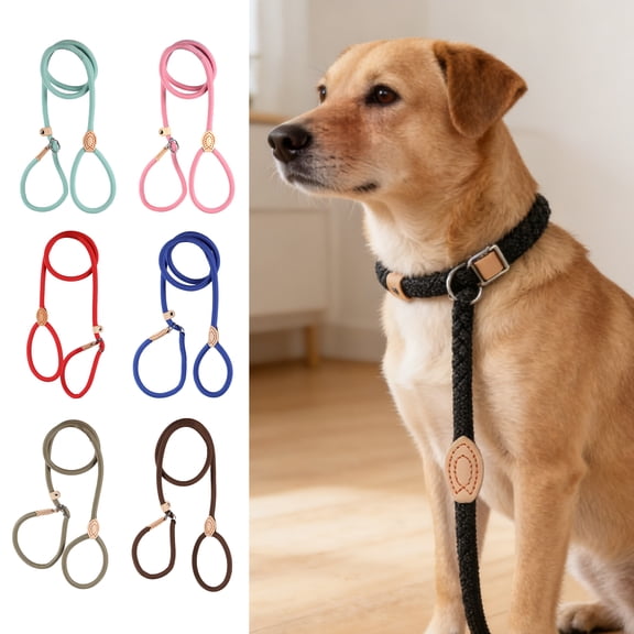 mdesiwst Slip Lead Dog Leash No Pull Heavy Duty Leash for Small Medium Large Dogs Strong Training Rope with Adjustable Stopper for Walking Hiking