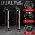 thumbnail image 3 of Mikolo Power Cage, Squat Rack With Dual Pulley Cable Crossover System, Multifunction Free Weight Home Gym Workout Machine With Attachments Set(230B), 3 of 13