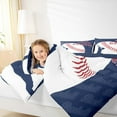 thumbnail image 4 of Feelyou Baseball Sports Kids Bedding Comforter Set, Vintage Football Lover Twin Comforter Sets, Navy Red Stripes Reversible Bedding Set, Super Cozy Room Decor, 2 Pieces, 4 of 8