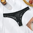 thumbnail image 6 of LIZUOJUN Under $2 Underwear Women Low Rise Invisible Lace Trim Thong With Bow Cutout Mesh No Show Hipster Cheeky Bikini Briefs S-XL, 6 of 7