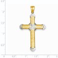 thumbnail image 3 of 14K Yellow & Rhodium And Greek Key Cross Pendant (53 X 30) Made In United States d3564, 3 of 3
