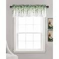 thumbnail image 3 of Botanical Vines Kitchen Valances for Windows Farmhouse Linen Window Valance Curtain for Living Room Window Treatment Green Botanical Eucalyptus Leaves Valance Rod Pocket Topper Drape, 54 x 18 Inch, 3 of 6