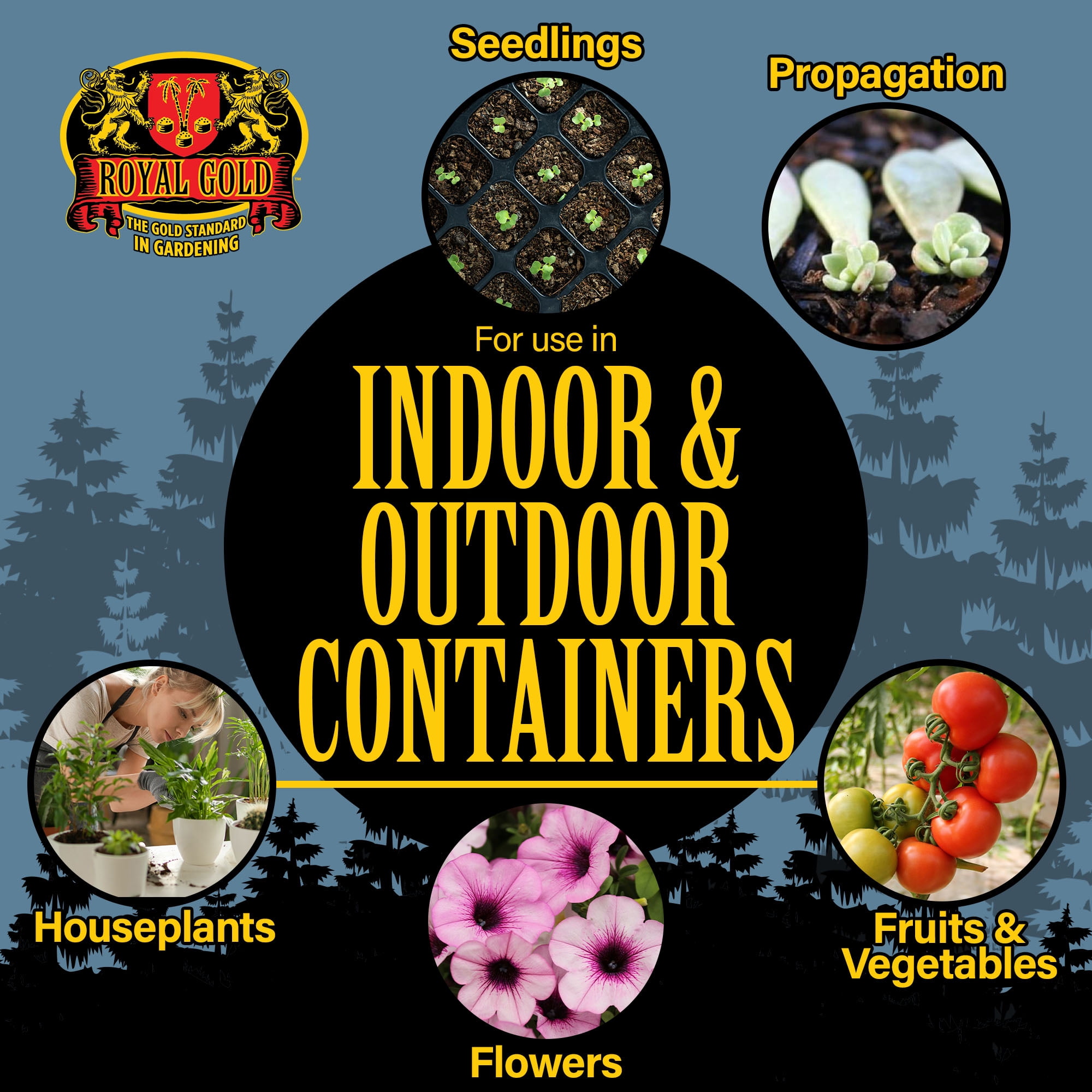 Royal Gold Potting and Propagation Mix, 1.5cu ft - Ideal for Containerized Plants/Gardens, Well-Draining, Peat-Free Formula - Encourages Healthy Root Development