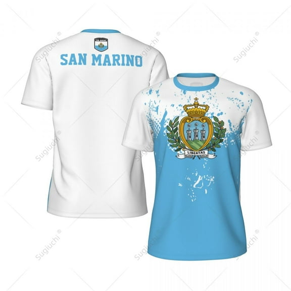 Exclusive design San Marino Flag Grain 3D Printed Men For Running Bike Soccer Tennis Fitness Sports tshirt Mesh Short T-shirt