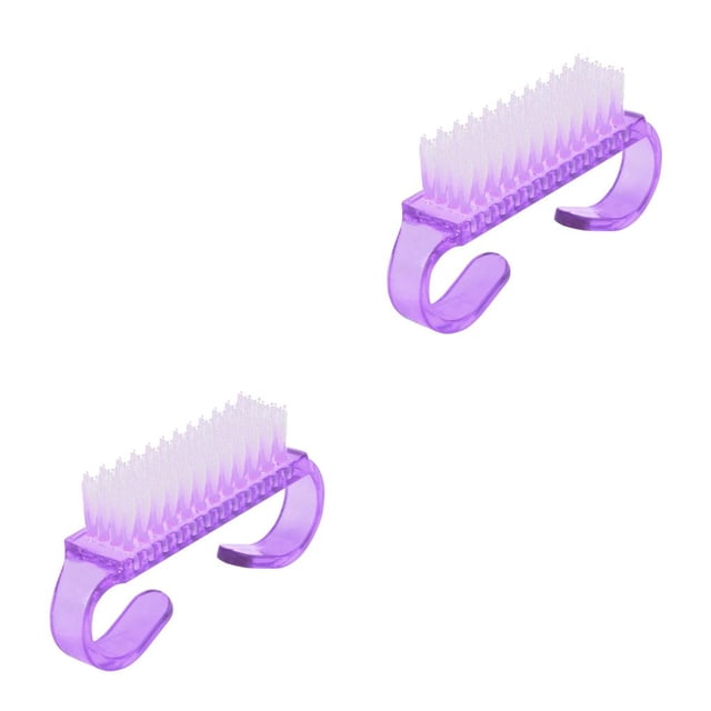 Soidarity Pincel para decoración de uñas con empuñadura pequeña manicura pedicura herramienta de cuidado de belleza de mano para múltiples Violeta 2Conjunto