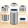 thumbnail image 4 of Ataucjin Open Top Trash Can, 13 Gallon/50 L Outdoor Indoor Round Garbage Can with Removable Inner Wastebasket, Commercial Grade Stainless Steel Rubbish Bin for Home, Office, Restaurant, 4 of 7