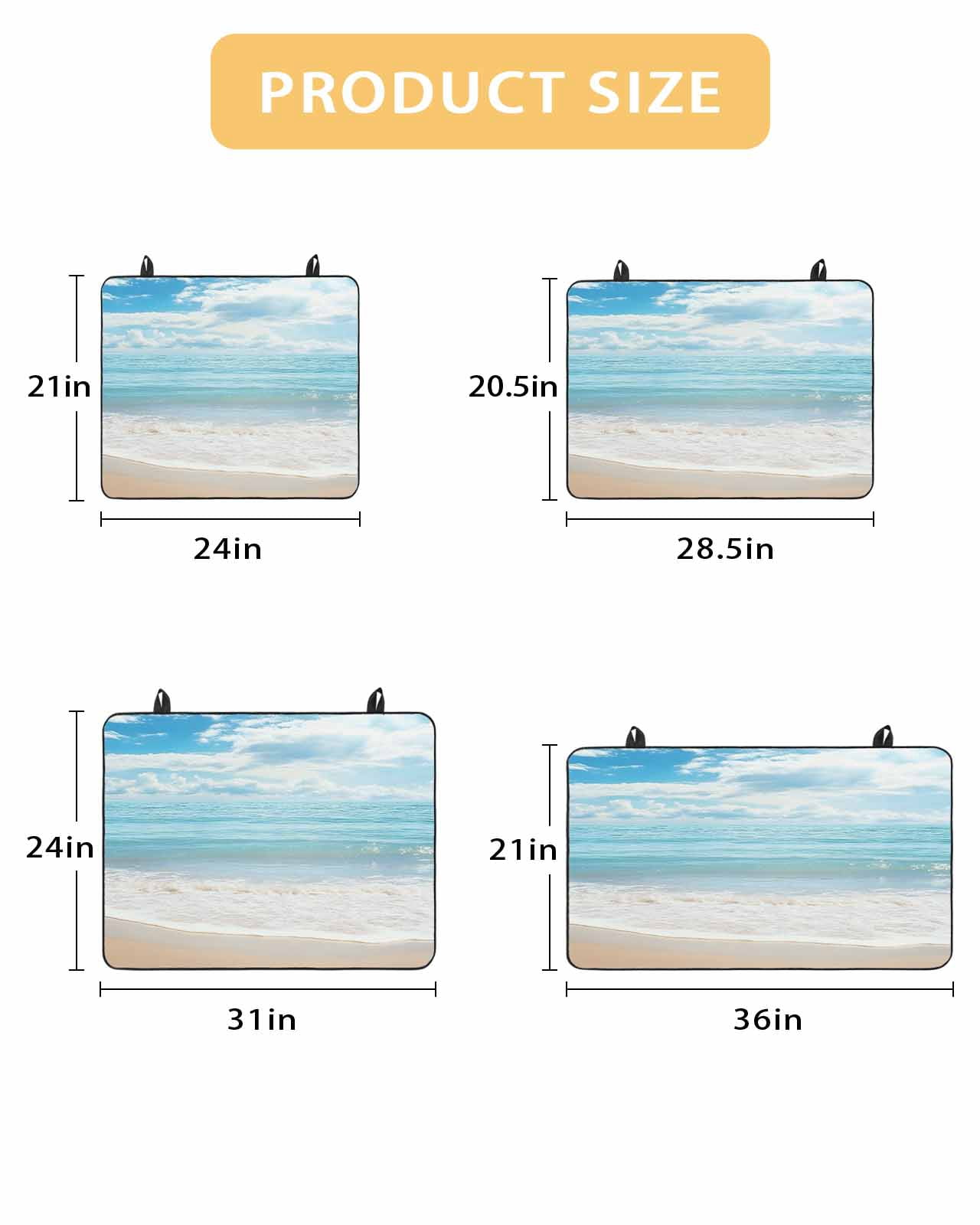 nqOlkjepod Large Induction Cooktop Protector Mat 24"x21", Summer Beach Stove Top Covers for Electric Stove, Ocean Waves Coastal Blue Decorative Stove Burner Cover Mats, Glass Top Stove Cover
