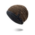 thumbnail image 4 of Gorro de lana de punto cálido de terciopelo para hombre, gorro estilo jersey coreano para exteriores para otoño e invierno, 4 of 5