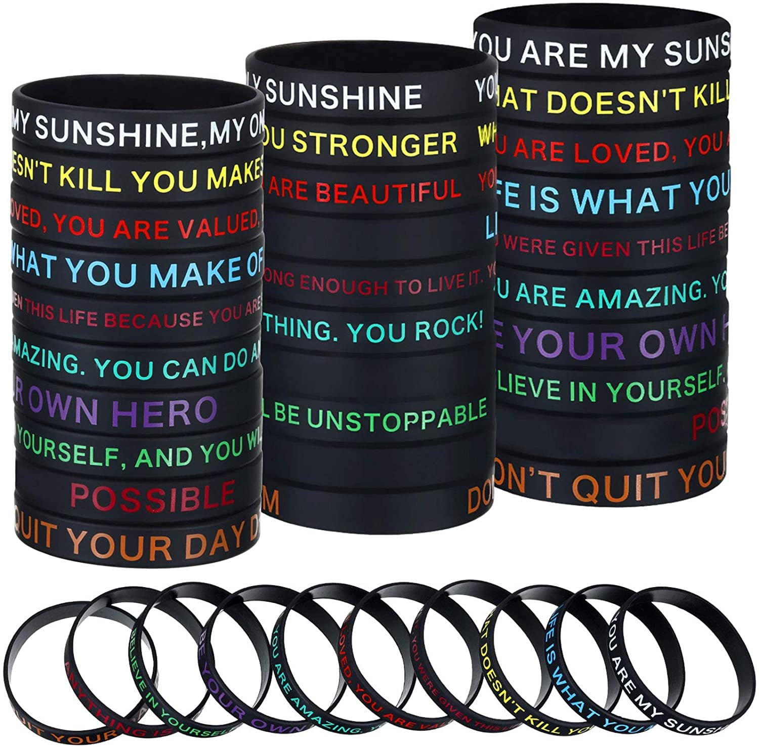 AA Recovery Slogan Wristbands - Silicone Wristbands For Alcoholics Anonymous Members - View #7