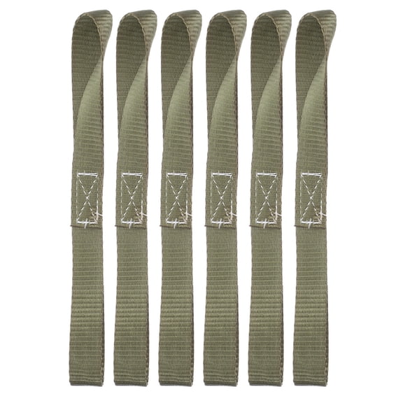 HEANUJJ 6Pcs Olive Green Heavy Duty Motorcycle Tie Down Straps with Soft Loop for Secure Cargo