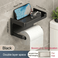 thumbnail image 1 of Soporte de papel higiénico montado en la pared, plástico ABS duradero, sin taladro, estante de pañuelos adhesivo, estante de almacenamiento para ahorrar espacio, materia impermeable, 1 of 5