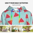 thumbnail image 4 of Lsque Watermelon Pattern Casual Women's Hoodie,Hooded Sweatshirt with Kangaroo Pocket,Pullover Hoodie with Eye-catching Drawstrings-XX-Large, 4 of 7