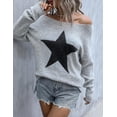 thumbnail image 5 of Women's Off The Shoulder Sweaters Cute Fall Tunic Tops Knitted Pullover Sweater, 5 of 5