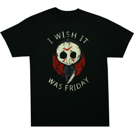 Friday the 13th Jason Wish It Was Friday Men's Black Shirt,