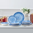 thumbnail image 3 of Bestone 12 Piece Dinnerware Set, Round Porcelain, Chip Resistant, Dinnerware Sets, Plates, Dishes, Bowls, Service for 4, Blue, 3 of 9
