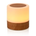 thumbnail image 1 of Wooden Wooden Bedside Table Lamp LED Colorful Wood Grain Night Light Touch Remote Light, 1 of 8