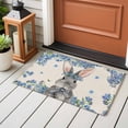thumbnail image 4 of Entryway Rug 2'x3', Easter Small Rug for Kitchen Bathroom Door Mat Indoor Entrance, Spring Rabbit Blue Botanical Flowers Farmhouse Non-Slip Area Rugs Floor Mats Carpet Front Door Rugs, 4 of 8