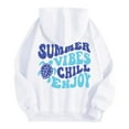 thumbnail image 3 of IWRICH Kids Sweatshirt Graphic Hoodies for Boys Girls Letter Print Casual Long Sleeve Drawstring Pullover Tops with Pocket,Size 2-13 Years White 90, 3 of 4